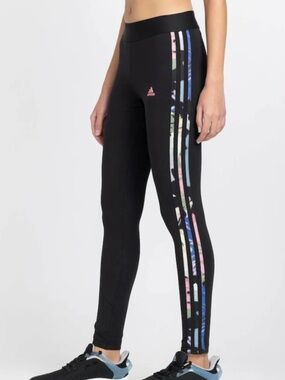 Adidas Women’s Black Leggings with Colorful Print